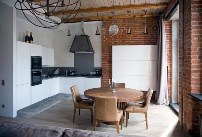 ontwerp van een witte keukenstudio