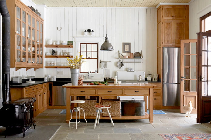 Keukenafwerking met clapboard