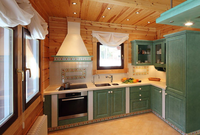 groene keuken in Proven?aalse stijl