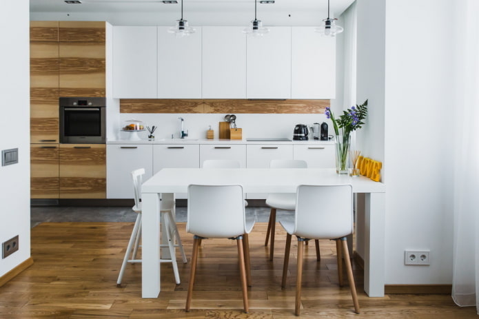 Wit en hout design