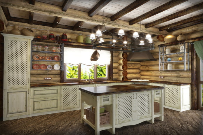 landelijke keuken in het interieur van het huis