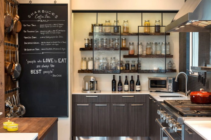 set met houten planken