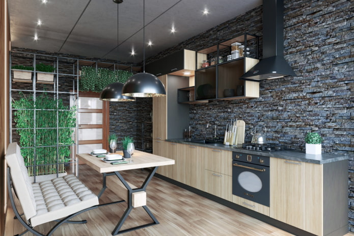 leren bank in de keuken