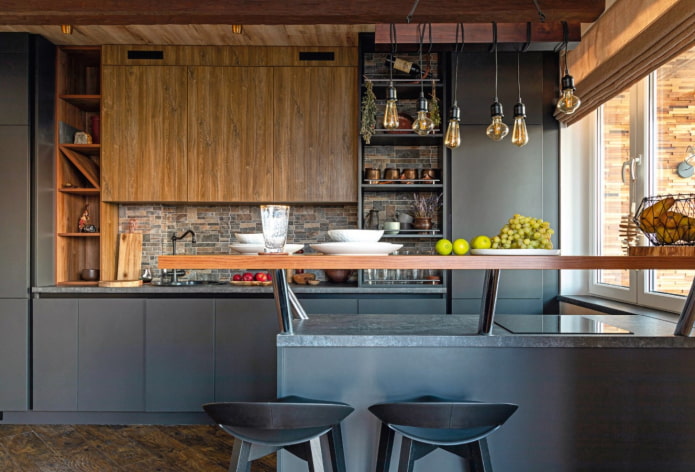 keukenset met open planken