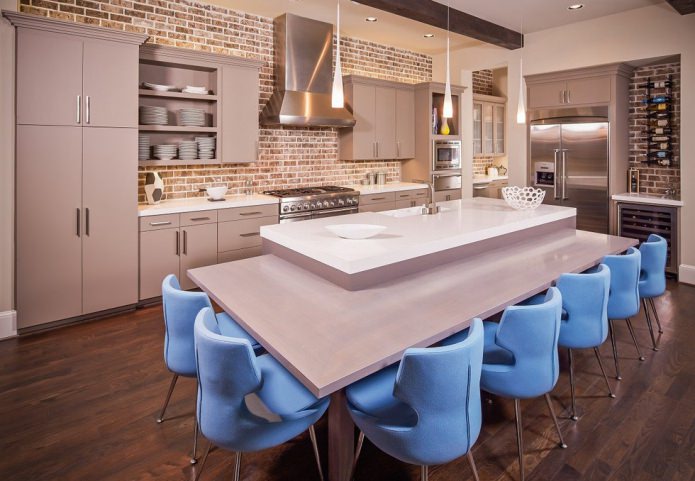 metselwerk in een moderne keuken