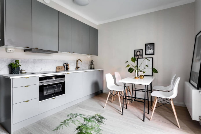 vierkante keuken in Scandinavische stijl