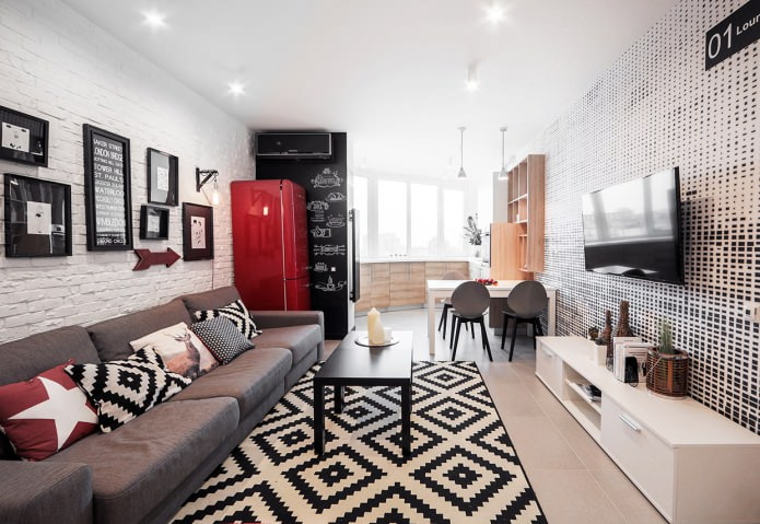 Keuken met woonkamer in een appartement