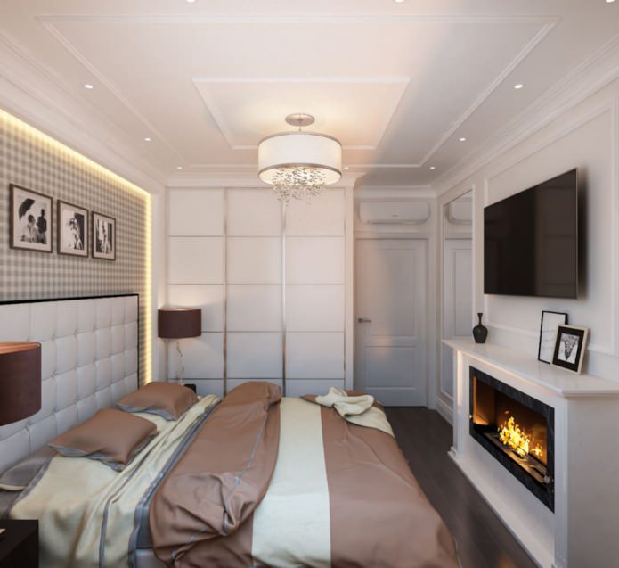 slaapkamer met open haard