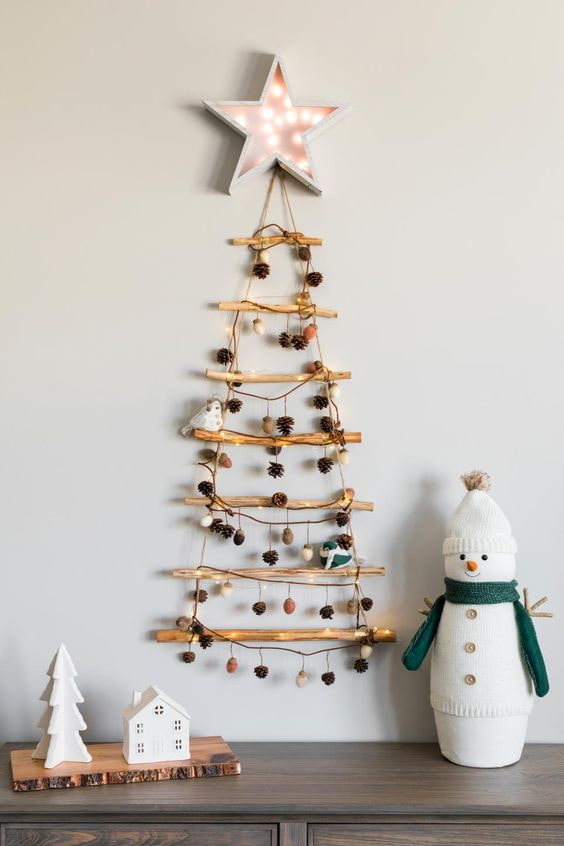 Kerstboom aan de muur