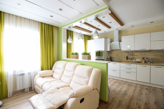 interieur van een driekamerappartement van 70 vierkante meter