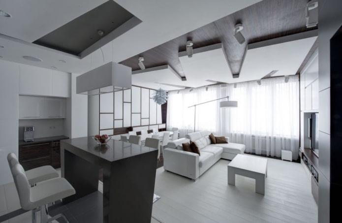 interieur van een tweekamerappartement van 70 vierkante meter