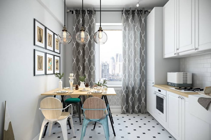 70 vierkante meter appartementinterieur in Scandinavische stijl
