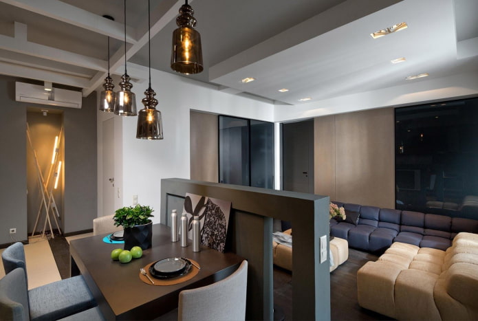 interieur van een tweekamerappartement van 70 vierkante meter