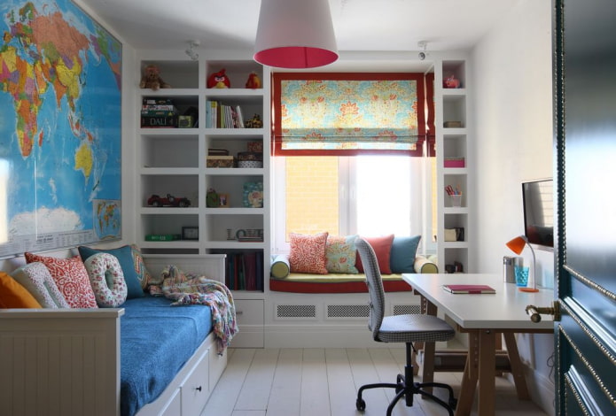 kinderkamerontwerp in het interieur van een appartement van 70 vierkante meter