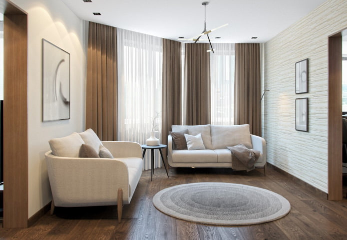 interieur van een vierkamerappartement van 70 vierkante meter
