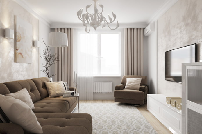 interieurontwerp van een appartement van 70 vierkante meter