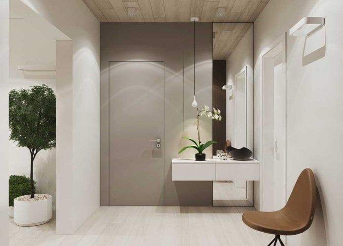 gangontwerp in het interieur van een appartement van 70 vierkante meter
