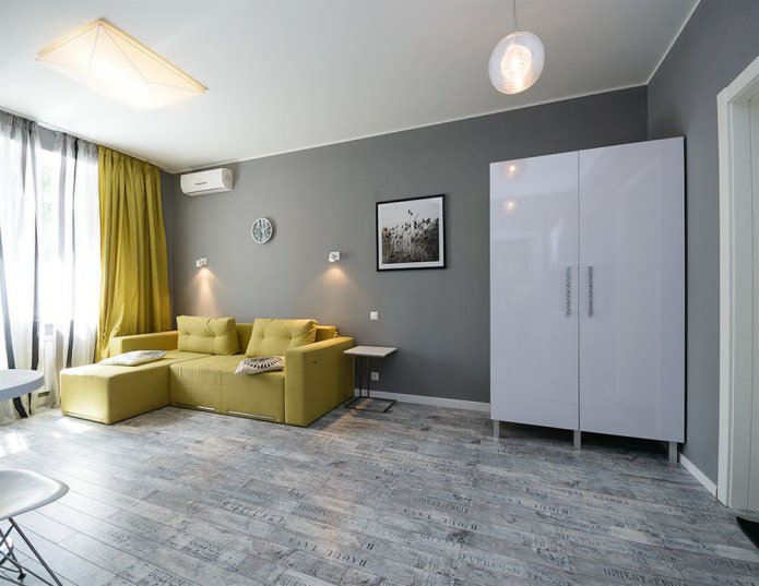 Grijs laminaat in het interieur