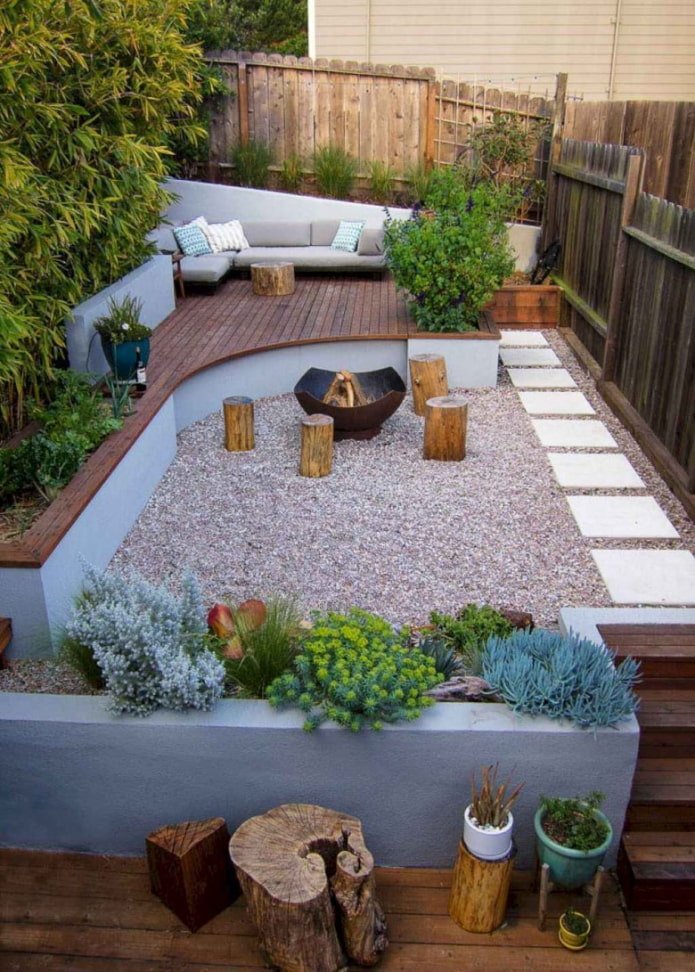 terras bij een zomerhuisje