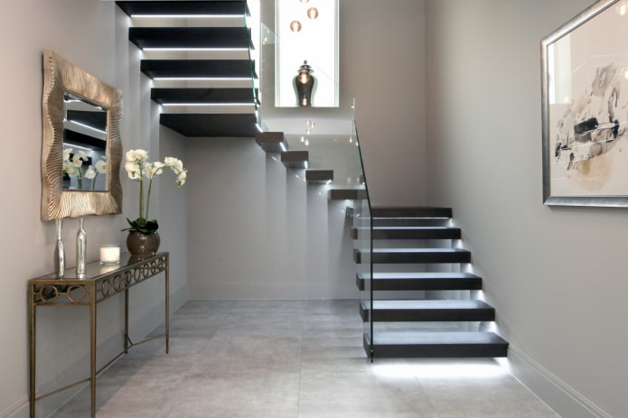 trappenhuisverlichting in het interieur van een priv?woning