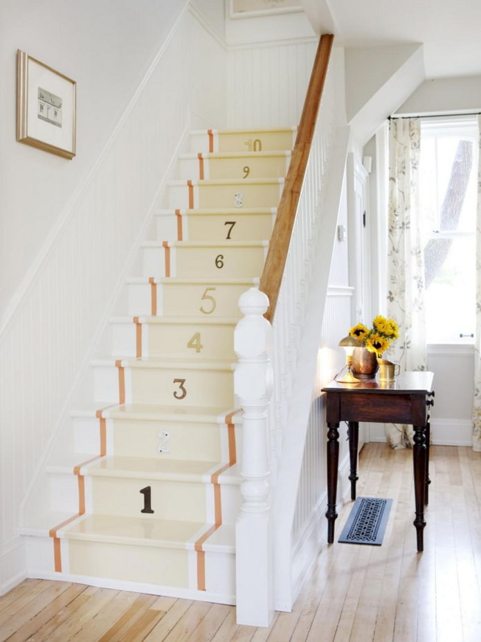 decoratie van de trap in het interieur van een priv?woning