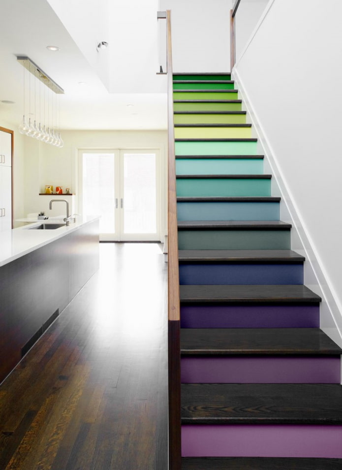 decoratie van de trap in het interieur van een priv?woning