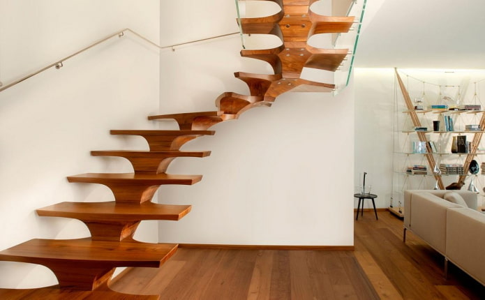 Kleurenschema van de trap in het interieur van het huis