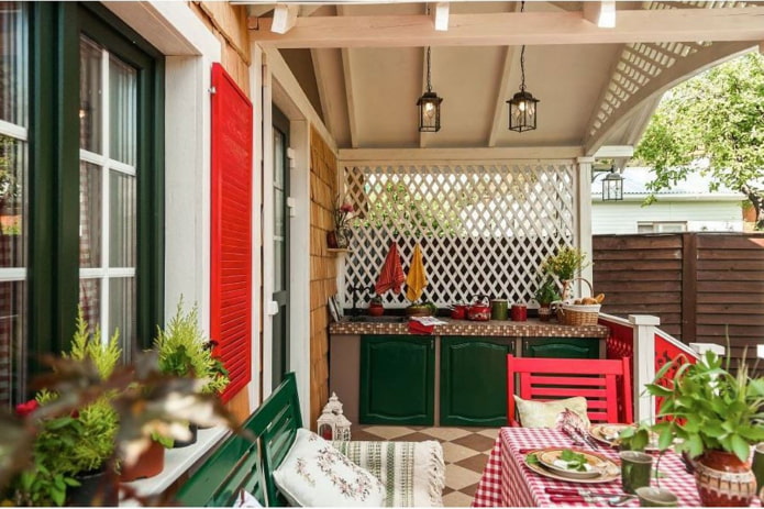 lichte keuken op de veranda