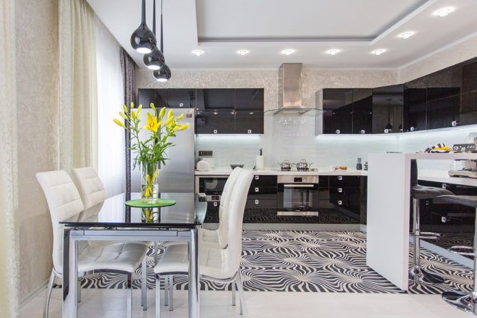 linoleum op de vloer in het keukeninterieur