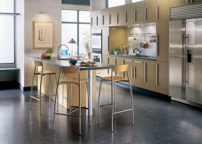 linoleum in het keukeninterieur