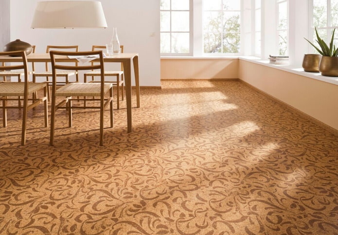 linoleum met patronen in het keukeninterieur