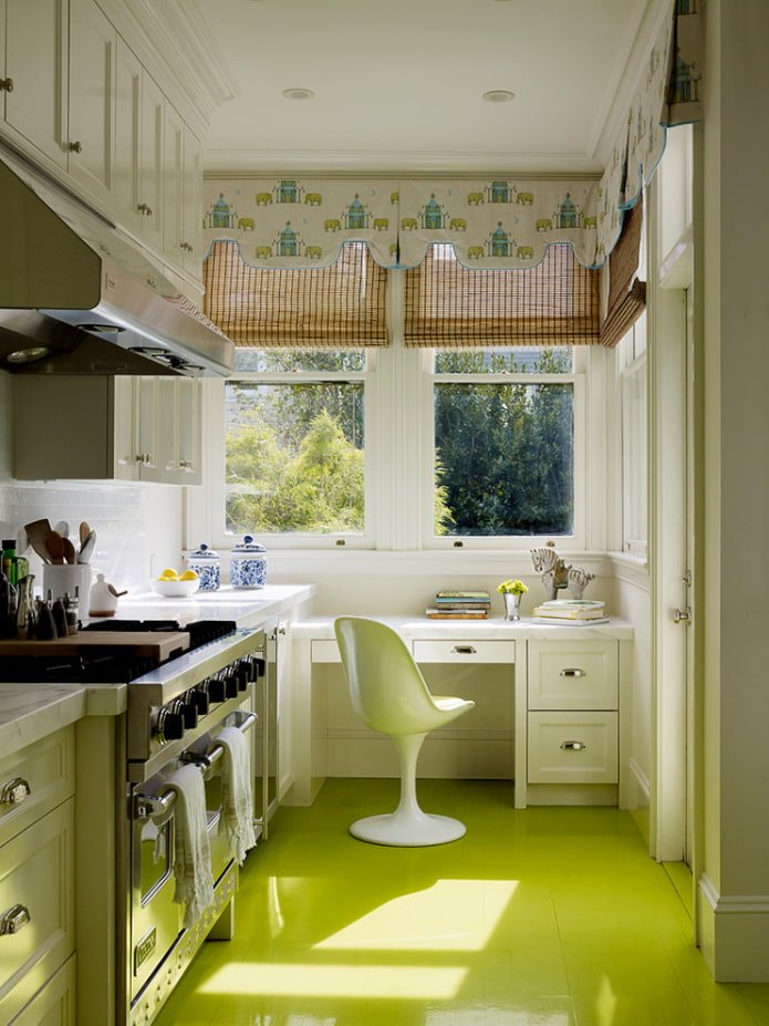 linoleum met groene tint in het interieur