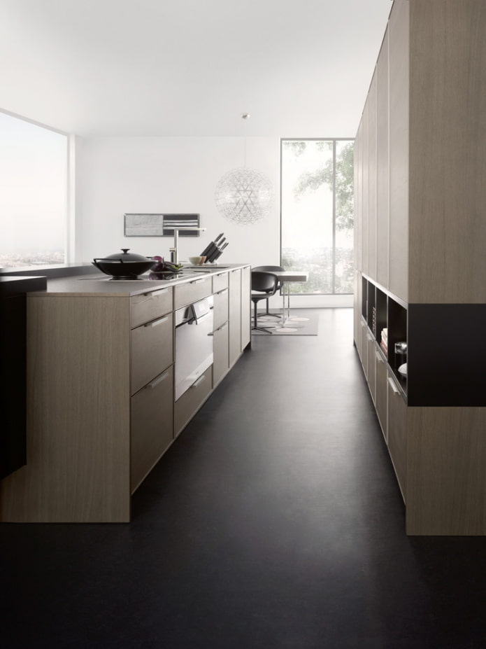 zwart linoleum in het interieur