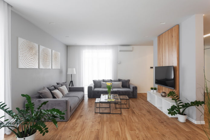 linoleum op de vloer in het interieur van de woonkamer
