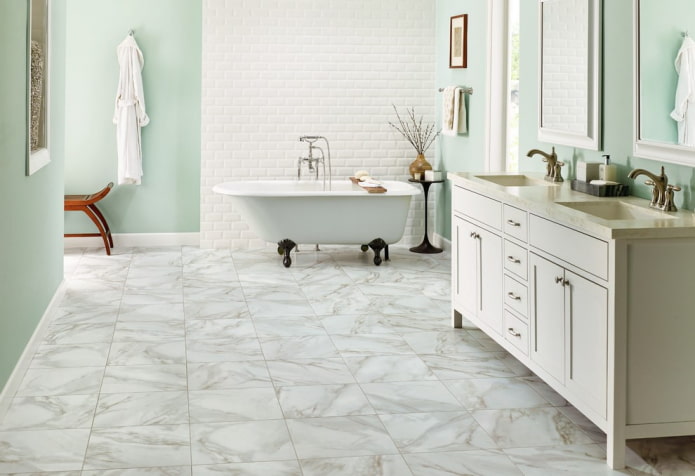 Linoleum onder marmer