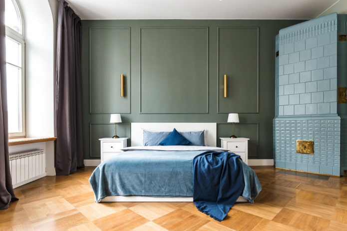 linoleum op de vloer in het slaapkamerinterieur
