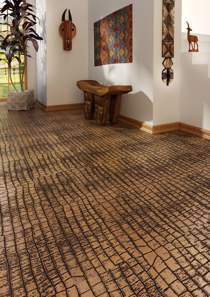 linoleum met lederlook in het interieur 