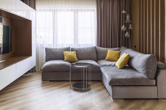 linoleum op de vloer in het interieur van de woonkamer