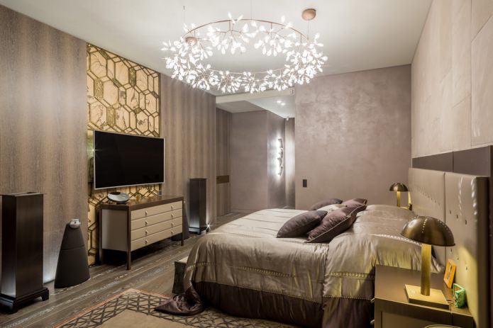 moderne kroonluchter in de slaapkamer