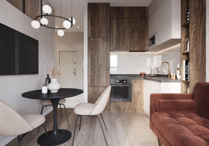 Vierkante keuken-woonkamer