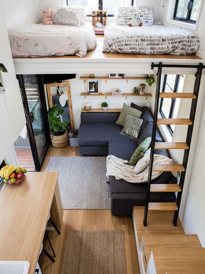 Woonkamer en mezzanine