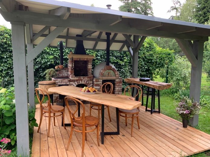 BBQ-plek onder het dak