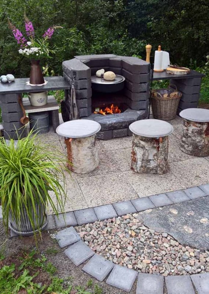 Zelfgemaakte barbecueplek