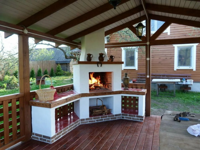 hoekkachel in de gazebo