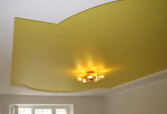 matte stretchstof in geel