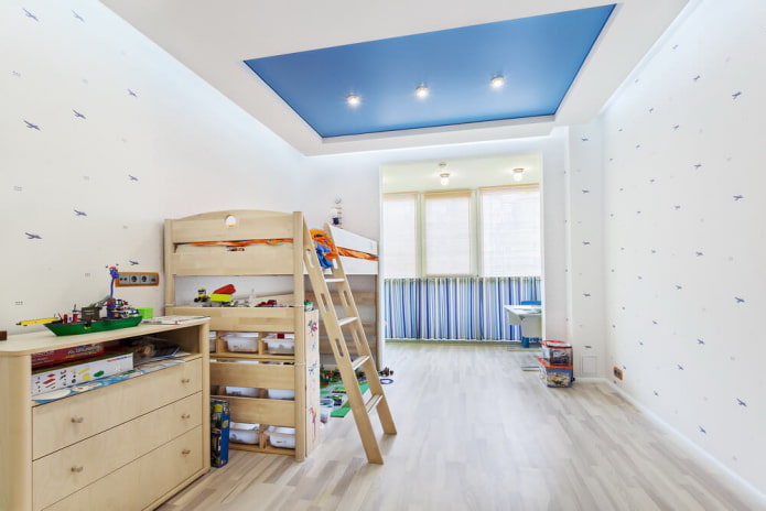mat spanplafond in de kinderkamer