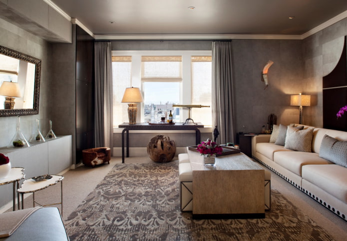 bruin spanplafond in het interieur