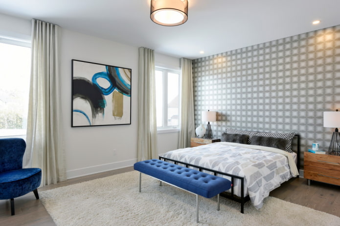 gespannen canvas in het slaapkamerinterieur