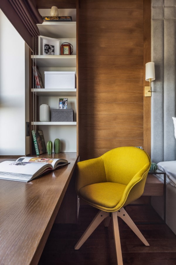 inrichting van een kantoor in de slaapkamer