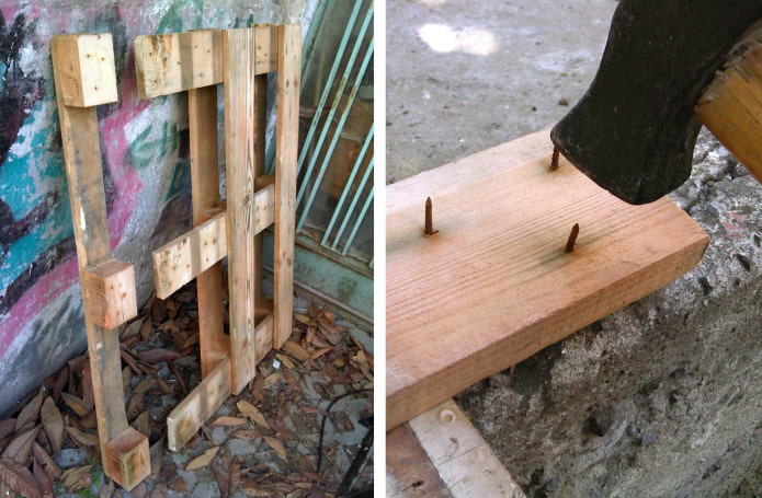 Demontage van de pallet
